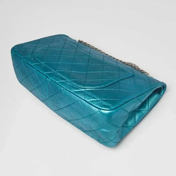 Chanel Turquoise 2.55 Reissue Quilted Classic Calfskin Leather 227 Jumbo Flap... Shoulder Bags